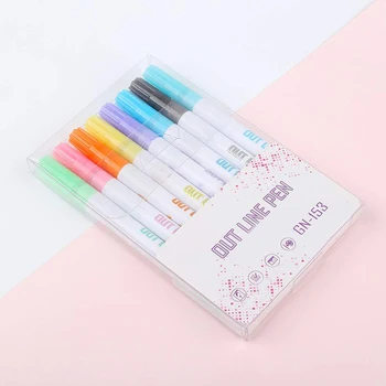 Mark Pen 8 pcs Set Gift Glitter Fluorescent Marker Metal Color Pen Double Line Contour Pen For DIY Photo Album School Office
Mark Pen 8 pcs Set Gift Glitter Fluorescent Marker Metal Color Pen Double Line Contour Pen For DIY Photo Album School Office
