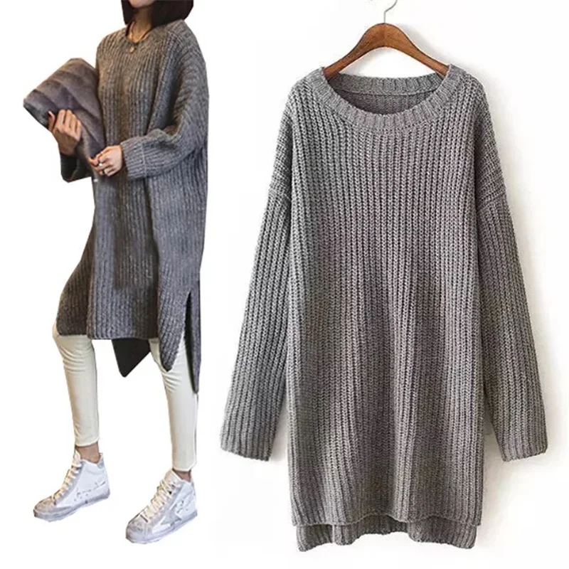 dewbest Women Autumn Winter Long Pull Sweaters O neck Side Split Oversize Knitted Sweater Pullovers Fall Thick Sweaters
dewbest Women Autumn Winter Long Pull Sweaters O neck Side Split Oversize Knitted Sweater Pullovers Fall Thick Sweaters
