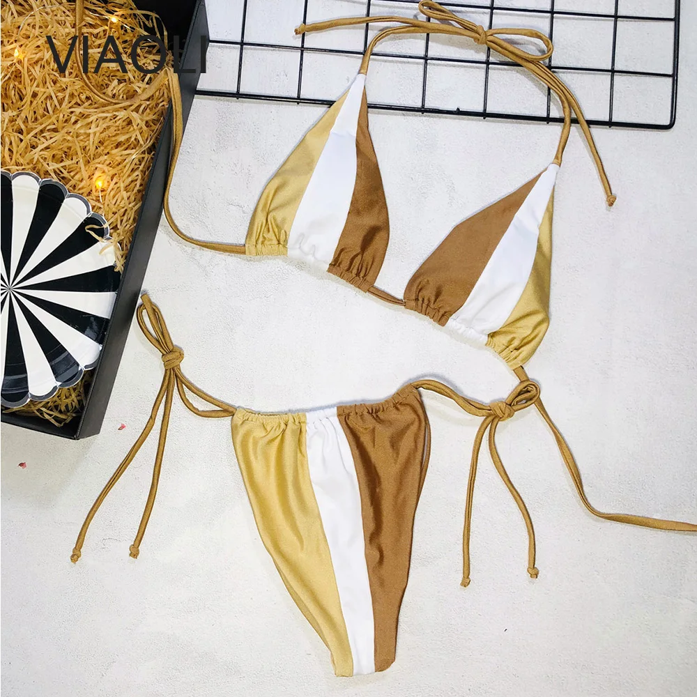 Sexy Halter Swimsuit Women Thong Micro Bikini Set Push Up Brazilian Leopard Print Patchwork Swimwear String Mini Bathing Suit
Sexy Halter Swimsuit Women Thong Micro Bikini Set Push Up Brazilian Leopard Print Patchwork Swimwear String Mini Bathing Suit