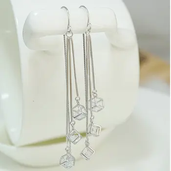 Ice River S925 Sterling Silver Women Earring Cube Beads Design Charm Line Long Tassel Earrings Female Elegant Dangle Jewelry 
Ice River S925 Sterling Silver Women Earring Cube Beads Design Charm Line Long Tassel Earrings Female Elegant Dangle Jewelry