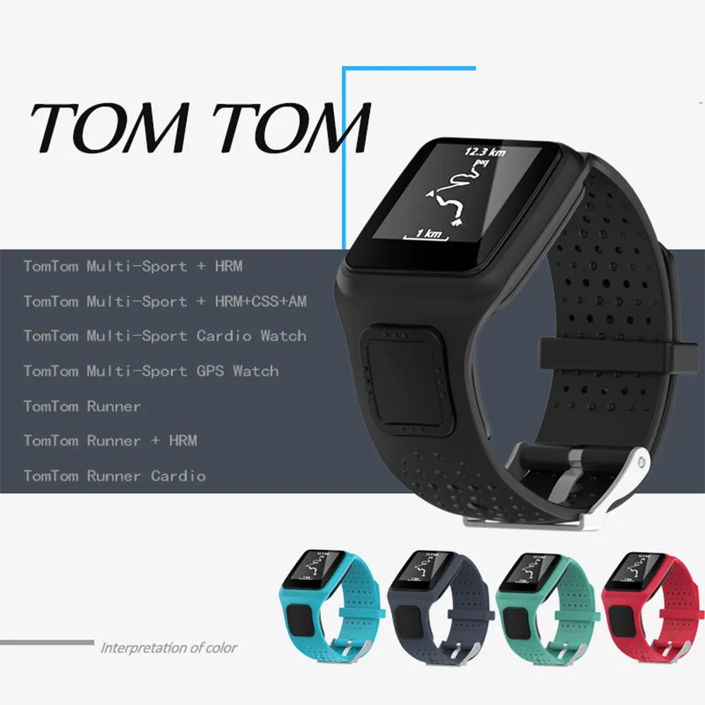 Ремешок для TomTom Multi Sport GPS HRM CSS AM Cardio Runner часы Силиконовые Мягкие аксессуары