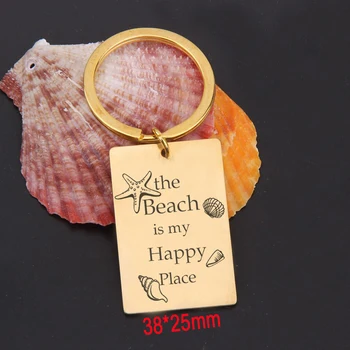 The Keychain Engraved The Beach Is My Happy Place Beach Jewelry For Summer Lover Gift Stainless Steel Key Ring
The Keychain Engraved The Beach Is My Happy Place Beach Jewelry For Summer Lover Gift Stainless Steel Key Ring