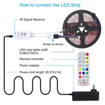 LED Strip Lights, Elfeland 16.4FT/5M 5050 RGB Light Strips Work with APP Color Changing Non-Waterproof Rope Lights Sync with Mus
LED Strip Lights, Elfeland 16.4FT/5M 5050 RGB Light Strips Work with APP Color Changing Non-Waterproof Rope Lights Sync with Mus