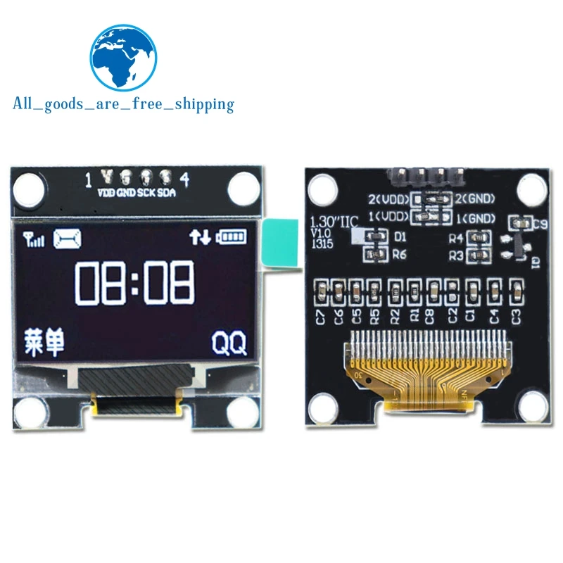1.3 inch oled IIC Serial White OLED Display Module 128X64 I2C SSD1306 12864 LCD Screen Board VDD GND SCK SDA for Arduino Black
1.3 inch oled IIC Serial White OLED Display Module 128X64 I2C SSD1306 12864 LCD Screen Board VDD GND SCK SDA for Arduino Black