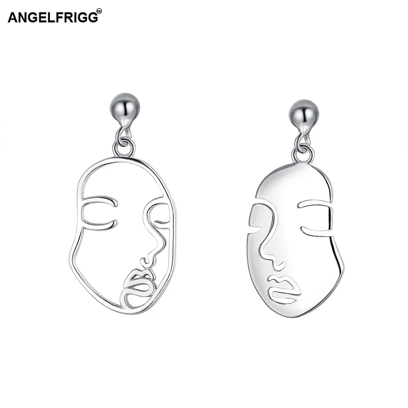 ANGELFRIGG 100% Стерлинговое Серебро 925 пробы висячие серьги с абстрактным человеческим