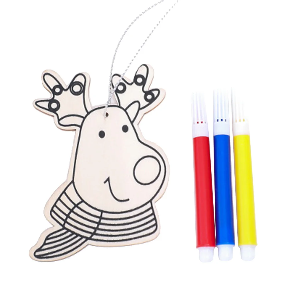 Wooden Hanging Pendant DIY Creative Wall Art Deer Shape Decoration with Random Color Pens for Home Festival Party
Wooden Hanging Pendant DIY Creative Wall Art Deer Shape Decoration with Random Color Pens for Home Festival Party