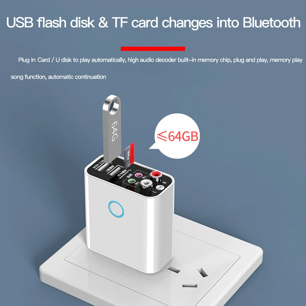 New Bluetooth 5.0 Audio Adapter Wireless Remote Control Audio Transmitter Receiver USB Fast Charger, EU Plug
New Bluetooth 5.0 Audio Adapter Wireless Remote Control Audio Transmitter Receiver USB Fast Charger, EU Plug