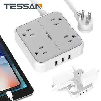4 Widely Spaced Outlet 3 USB Ports Multi Plug Extender Power Strip with 5ft Extension Cord
4 Widely Spaced Outlet 3 USB Ports Multi Plug Extender Power Strip with 5ft Extension Cord