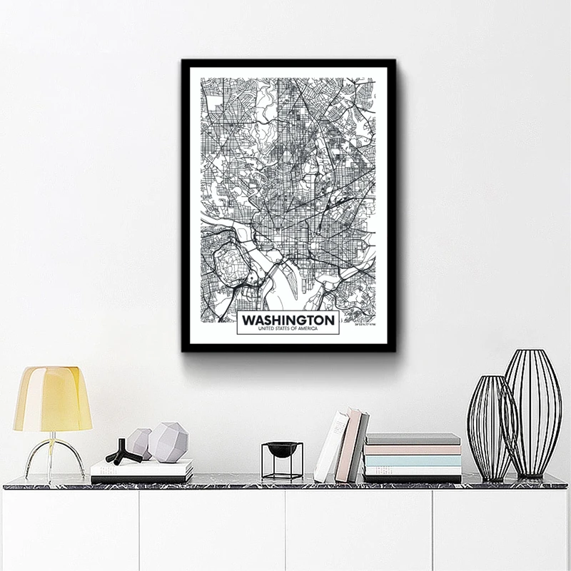 City map Washington Print