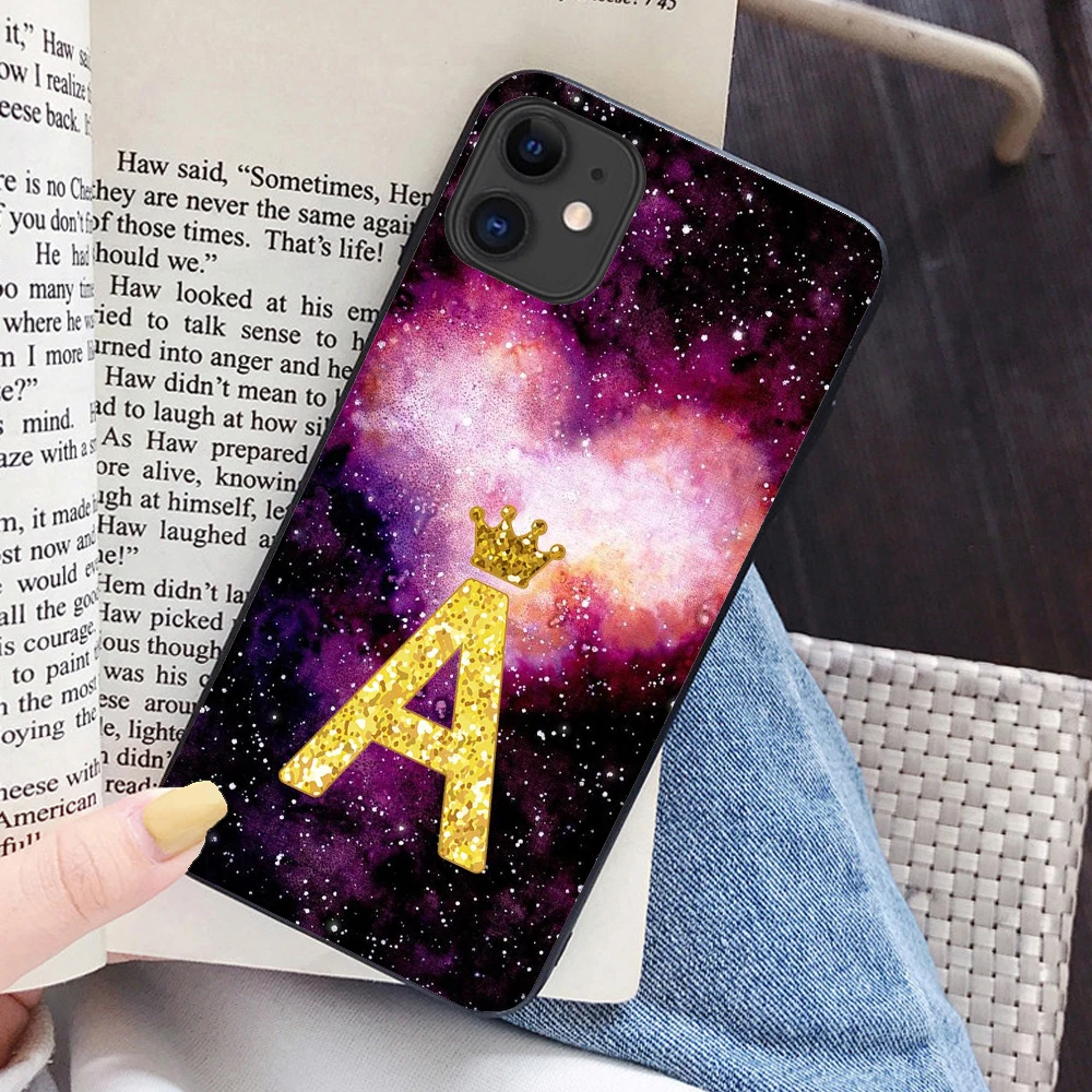 Custom name Letter Monogram Black Starry Sky Gold crown Soft Phone Case For iphones 11 Pro Max X 6 6s 7 7Plus 8 8 plus XS Max XR
Custom name Letter Monogram Black Starry Sky Gold crown Soft Phone Case For iphones 11 Pro Max X 6 6s 7 7Plus 8 8 plus XS Max XR