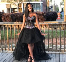 High Low Black Crystal Cocktail Dresses 2022 Sexy Sweetheart Backless Formal Prom Evening Dress for Lady Country Vestidos De 
High Low Black Crystal Cocktail Dresses 2022 Sexy Sweetheart Backless Formal Prom Evening Dress for Lady Country Vestidos De