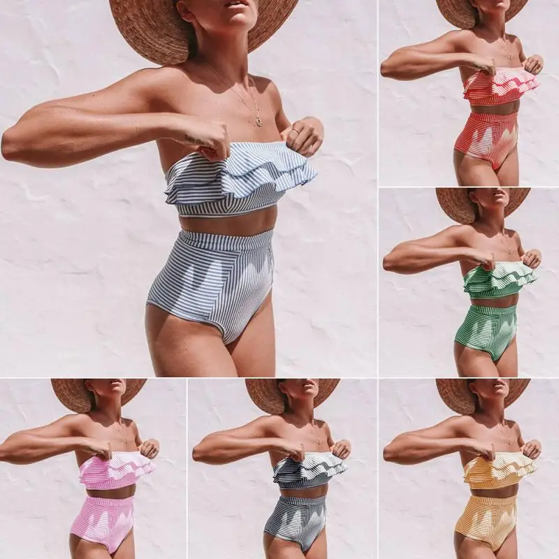 Swimwear Women Bikini Mujer High Waist Swimsuits Ruffle Bikinis Swimming Suit For Womens Tankinis Biquini Bathing Suits Hot sale
Swimwear Women Bikini Mujer High Waist Swimsuits Ruffle Bikinis Swimming Suit For Womens Tankinis Biquini Bathing Suits Hot sale