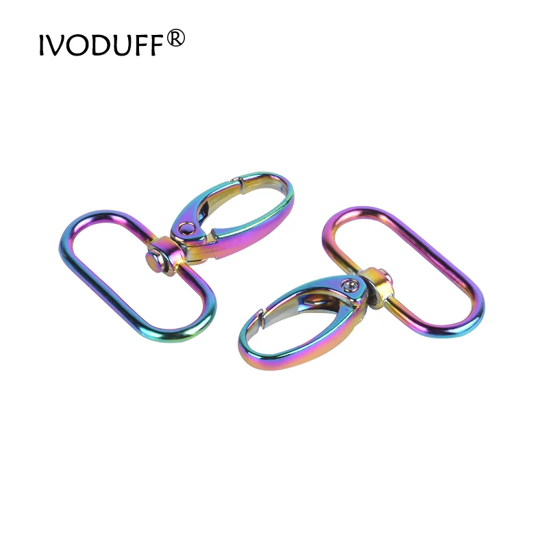 5x металлический поворотный крючок радужной расцветки для сумочки карабин ремня