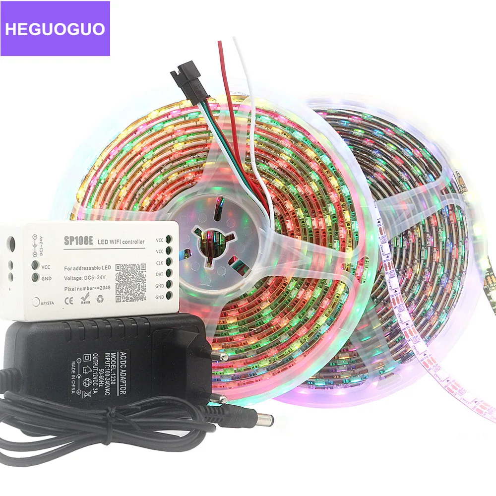 DC 5V WS2812B WS2812 Led Pixel Strip Individually Addressable Smart Led Tape Light+Music Bluetooth WiFi Controller Power Kit 5m
DC 5V WS2812B WS2812 Led Pixel Strip Individually Addressable Smart Led Tape Light+Music Bluetooth WiFi Controller Power Kit 5m