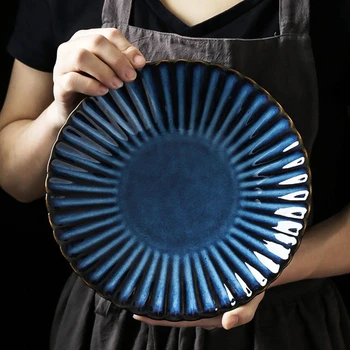 Kiln Retro Blue Ceramics Tableware Fruit Salad Plates and Dishes Dinner Set Home Dining Plates Western Noodle Dessert Cake
Kiln Retro Blue Ceramics Tableware Fruit Salad Plates and Dishes Dinner Set Home Dining Plates Western Noodle Dessert Cake