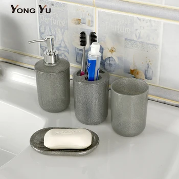 Plastic 4PCS Bathroom Accessory Set Soap Dispenser Bottles Bathroom Shampoo Lotion Bottle Toothbrush Holder
Plastic 4PCS Bathroom Accessory Set Soap Dispenser Bottles Bathroom Shampoo Lotion Bottle Toothbrush Holder