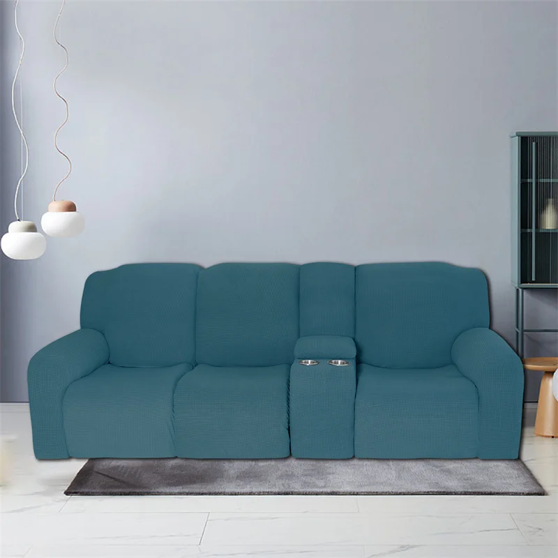 Housse extensible pour fauteuil inclinable 3 places, avec porte-gobelet, en polaire, pour salon Housse extensible pour fauteuil inclinable 3 places, avec porte-gobelet, en polaire, pour salon