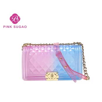 

Pink Sugao Crossbody bags for women luxury handbags women designer girls jelly bag clear shoulder chain purses transparent