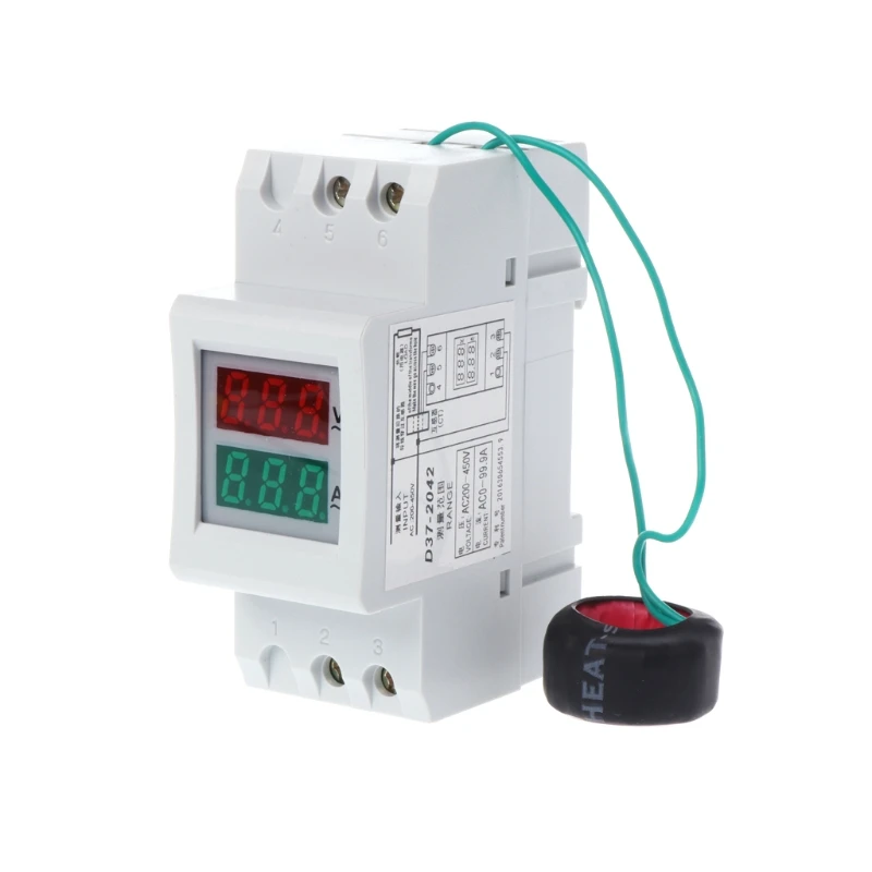 2P 36mm Din Rail Dual LED Voltage Current Meter Voltmeter Ammeter AC 80-300V 250-450V 0-100A
2P 36mm Din Rail Dual LED Voltage Current Meter Voltmeter Ammeter AC 80-300V 250-450V 0-100A
