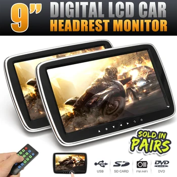 9 Inch HD Digital LCD Screen Car Headrest Monitor Seat Back DVD Video Player MP4 USB SD MP3 FM Speaker Pillow Monitor W/ Remote
9 Inch HD Digital LCD Screen Car Headrest Monitor Seat Back DVD Video Player MP4 USB SD MP3 FM Speaker Pillow Monitor W/ Remote