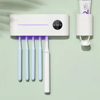 ABS Shell Ultraviolet Toothbrush Sterilizer Wall Mounted Toothbrush Holder Disinfection Box for Home Bathroom Accessories Set
ABS Shell Ultraviolet Toothbrush Sterilizer Wall Mounted Toothbrush Holder Disinfection Box for Home Bathroom Accessories Set
