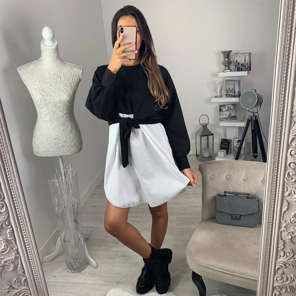 Autumn Winter Black Knit Sweater Women 2019 Patchwork Long Sleeve Button Pullover Women Jumper Two Pieces Shirt D30
Autumn Winter Black Knit Sweater Women 2019 Patchwork Long Sleeve Button Pullover Women Jumper Two Pieces Shirt D30