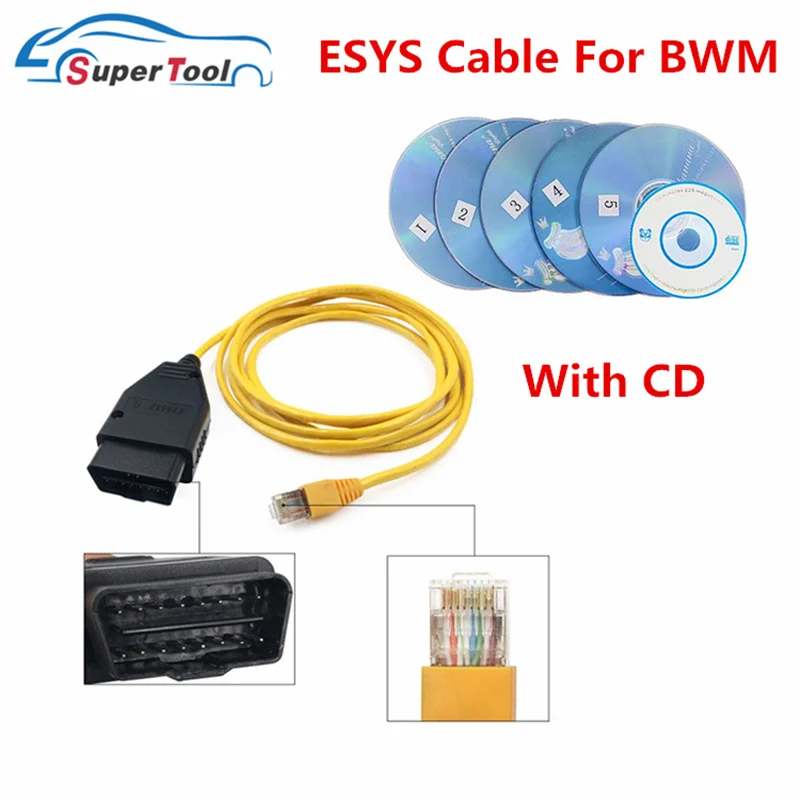 OBD Plug Adapter ESYS Date Cable For BWM ENET OBD2 E-SYS ENET ICOM Coding For F-Series Car Diagnostic Tool Cable For BMW ESYS
OBD Plug Adapter ESYS Date Cable For BWM ENET OBD2 E-SYS ENET ICOM Coding For F-Series Car Diagnostic Tool Cable For BMW ESYS