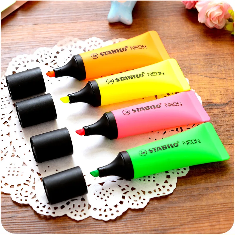 4pcs Stabilo Mini Highlighter Toothpaste Marker Pen Fluorescent Smooth Emphasizing Slant Stationery Office School Supplies H6826 
4pcs Stabilo Mini Highlighter Toothpaste Marker Pen Fluorescent Smooth Emphasizing Slant Stationery Office School Supplies H6826