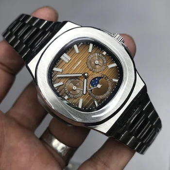 Mens silver watch PP automatic self winding glide smooth blue dial AAA quality all small sub dials works 315L stainless steel
Mens silver watch PP automatic self winding glide smooth blue dial AAA quality all small sub dials works 315L stainless steel