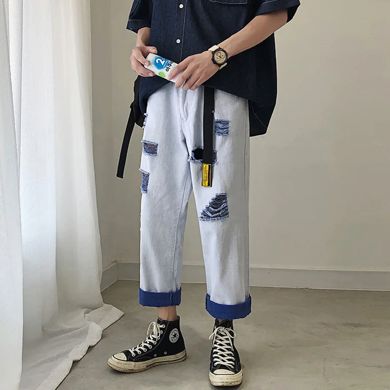 Streetwear Ripped Jeans For Men 2019 Mens Fashions Blue Jeans Denim Distressed Couple Designer Jeans Color Bolock Jean Pants
Streetwear Ripped Jeans For Men 2019 Mens Fashions Blue Jeans Denim Distressed Couple Designer Jeans Color Bolock Jean Pants