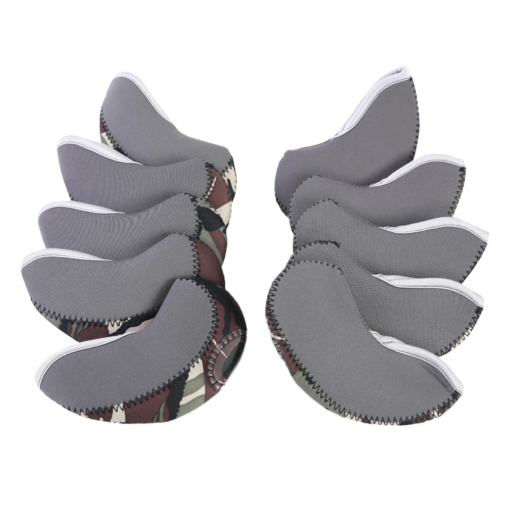 10 Pieces Machine Washable Two-tone Neoprene Golf Club Iron Head Covers Golf Accessories for Golfer 10 Pieces Machine Washable Two-tone Neoprene Golf Club Iron Head Covers Golf Accessories for Golfer