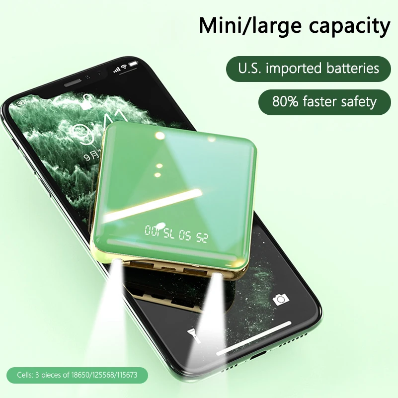 Portable Mini Power Bank 20000mAh LED Mirror Display Dual USB External Battery Powerbank 5V 2A Fast Charger For Xiaomi 2020 New Portable Mini Power Bank 20000mAh LED Mirror Display Dual USB External Battery Powerbank 5V 2A Fast Charger For Xiaomi 2020 New