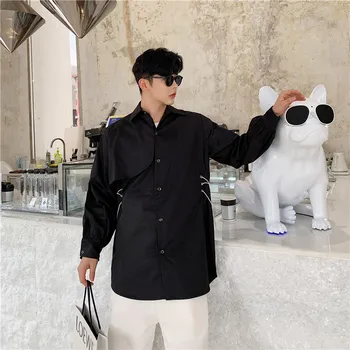 New Male Japan Harajuku Streetwear Loose Dress Shirts Men Drawstring Waist Long Sleeve Casual White Black Shirt
New Male Japan Harajuku Streetwear Loose Dress Shirts Men Drawstring Waist Long Sleeve Casual White Black Shirt