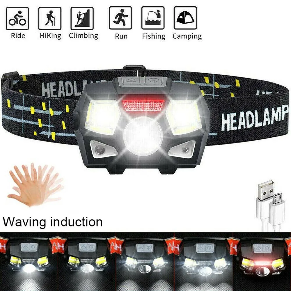 USB Charging Sensor Headlamp Waterproof With Smart Light Sensor Function, Suitable for Camping and Fishing
USB Charging Sensor Headlamp Waterproof With Smart Light Sensor Function, Suitable for Camping and Fishing