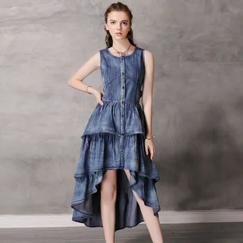 Amazon Explosion Models Summer 2020 New Personality Stylish Sleeveless Irregular Pleated Denim Midi Ruffled Dress
Amazon Explosion Models Summer 2020 New Personality Stylish Sleeveless Irregular Pleated Denim Midi Ruffled Dress
