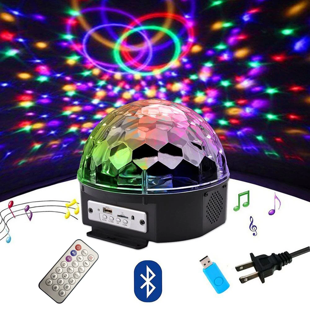 

Colorfull sky starry projector bluetooth remote recharge led Night lamp USB diamond Music Speaker bar party ktv decorative light