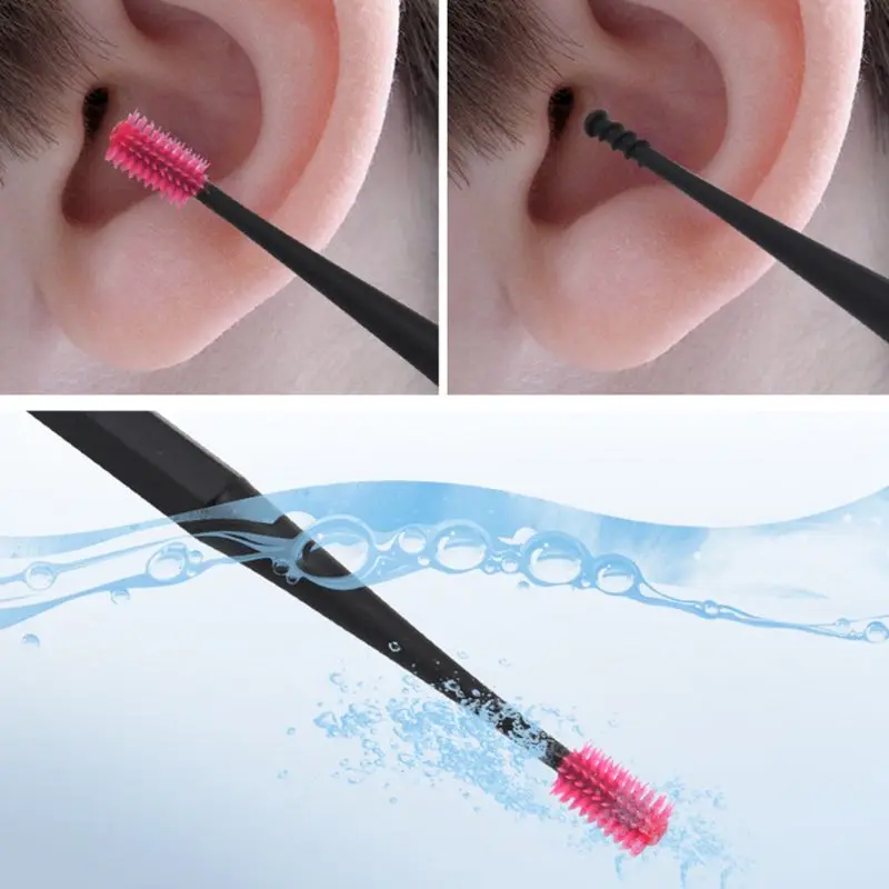 Double-Ended Soft Silicone Spiral Earpick Flexible Ear Wax Curette Remover Cleaning Spoon Reusable Massage Tool Random Color
Double-Ended Soft Silicone Spiral Earpick Flexible Ear Wax Curette Remover Cleaning Spoon Reusable Massage Tool Random Color