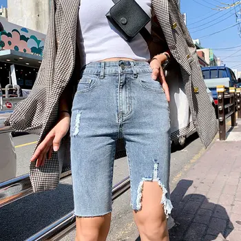 High-waisted Five-point Shorts Female Tide Autumn Jeans Straight Shorts Female Tight Mid Shorts Tight Outside 2020
High-waisted Five-point Shorts Female Tide Autumn Jeans Straight Shorts Female Tight Mid Shorts Tight Outside 2020