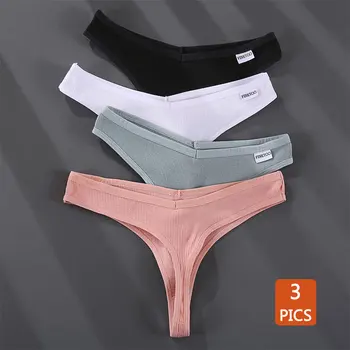 Ladies Cotton 3 Pics Thread Sexy Thong Women Breathable Comfortable Underwear Panties Fashion M-XL Briefs Low Waist Lingerie New
Ladies Cotton 3 Pics Thread Sexy Thong Women Breathable Comfortable Underwear Panties Fashion M-XL Briefs Low Waist Lingerie New