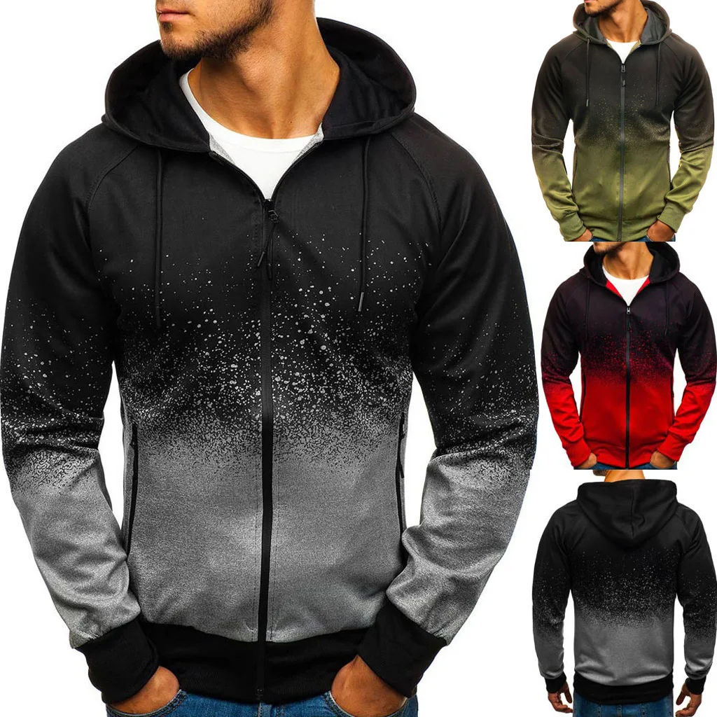 3d Printing Men's Sweatshirts With Zipper Autumn Winter Gradient Design Slim Solid Color Hipster Long Sleeve Hooded Hoody Hoodie
3d Printing Men's Sweatshirts With Zipper Autumn Winter Gradient Design Slim Solid Color Hipster Long Sleeve Hooded Hoody Hoodie