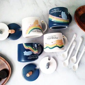 "Rainbow Cat" Cute Beautiful Ceramic Mug with Lid Spoon Tea Milk Coffee Cups Home School Girls Kids Drinkware Gift
"Rainbow Cat" Cute Beautiful Ceramic Mug with Lid Spoon Tea Milk Coffee Cups Home School Girls Kids Drinkware Gift