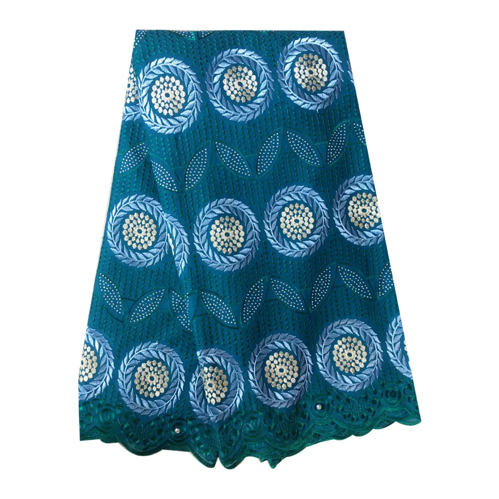 Teal african lace fabric