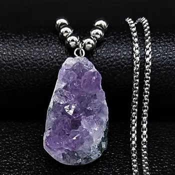 2020 Fashion Irregular Shape Natural Crystal Stainless Steel Necklaces Women Silver Color Necklace Jewelry cadenas mujer NG60S04
2020 Fashion Irregular Shape Natural Crystal Stainless Steel Necklaces Women Silver Color Necklace Jewelry cadenas mujer NG60S04