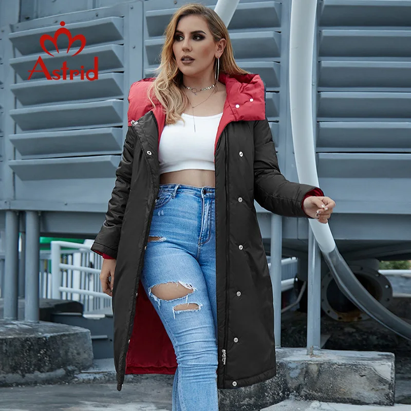 

Astrid 2022 New Winter Women's coat women long warm parka fashion thick Jacket hooded Bio-Down Plus size female clothing AT-6703