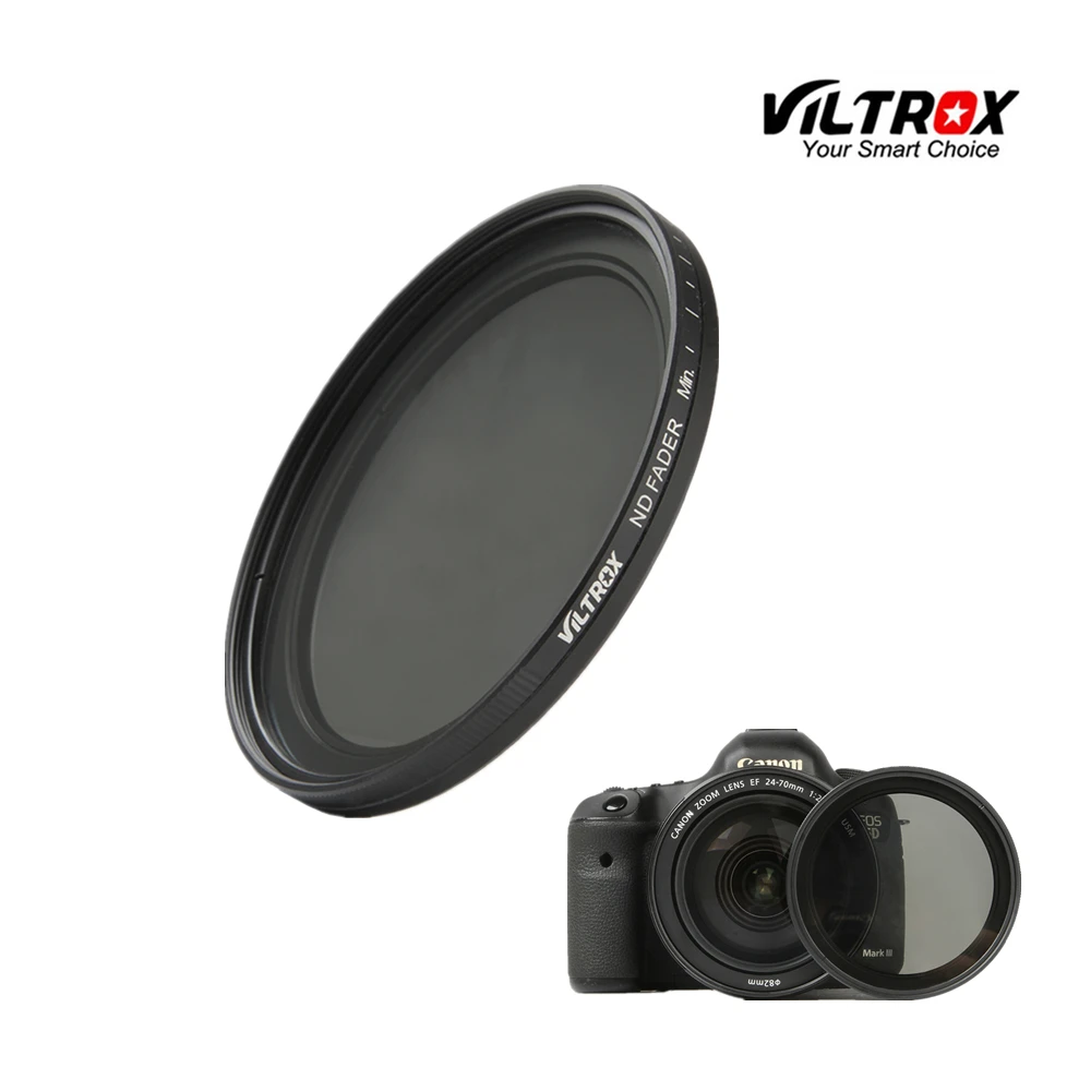Viltrox Optical Glass Slim ND2-ND400 Neutral Density Fader Variable ND filter Adjustable 52/55/58/62/67/72/77mm for Canon Nikon |