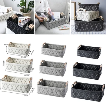 Felt Storage Bins Baskets Sundries Basket Clothes Organizer with Wooden Handle for Home Office Dorm
Felt Storage Bins Baskets Sundries Basket Clothes Organizer with Wooden Handle for Home Office Dorm