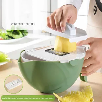 Manual Vegetable /Fruit Cutter with Basket Multifunctional Mandoline Slicer Vegetables Rotate Shredder for Kitchen Gadgets
Manual Vegetable /Fruit Cutter with Basket Multifunctional Mandoline Slicer Vegetables Rotate Shredder for Kitchen Gadgets