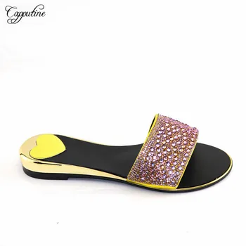 Fashionable lady African casual slipper shoes with Rhinestones CR2119 heel height 2.5cm
Fashionable lady African casual slipper shoes with Rhinestones CR2119 heel height 2.5cm