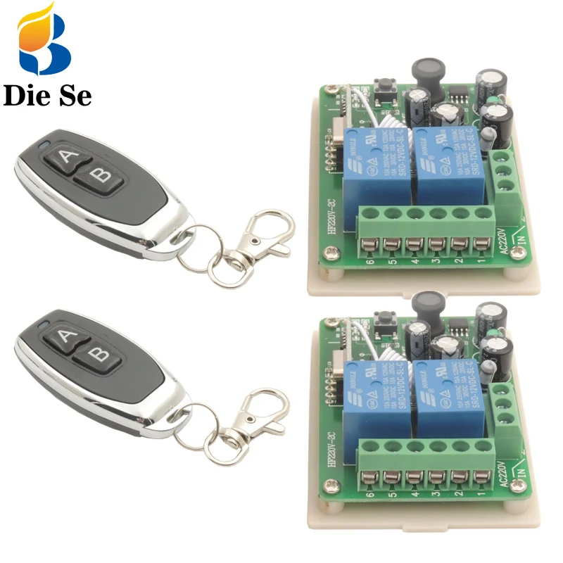 433 MHz Wireless Universal Remote Control Switch AC 110V 220V 2CH rf Relay Receiver and Transmitter for Garage and Gate Control
433 MHz Wireless Universal Remote Control Switch AC 110V 220V 2CH rf Relay Receiver and Transmitter for Garage and Gate Control