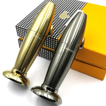 COHIBA Excellent Metal Piramides Pattern 1 Torch Jet Flame Cigar Cigarette Lighter Refillable Mens' Tobacco Smoking Tool
COHIBA Excellent Metal Piramides Pattern 1 Torch Jet Flame Cigar Cigarette Lighter Refillable Mens' Tobacco Smoking Tool